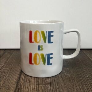 Global Design White Mug Multicolor 'Love is Love' Beautiful Smooth Texture